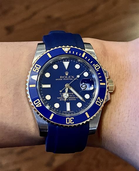 rolex bluesy rubber strap|best rubber strap for rolex.